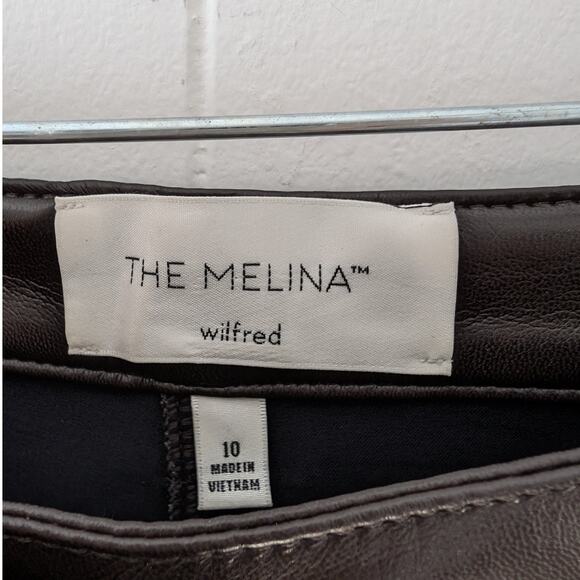 Aritzia Wilfred Melina Rich Mocha Brown High-Rise Straight Leg Pants, size 10 - Picture 3 of 11